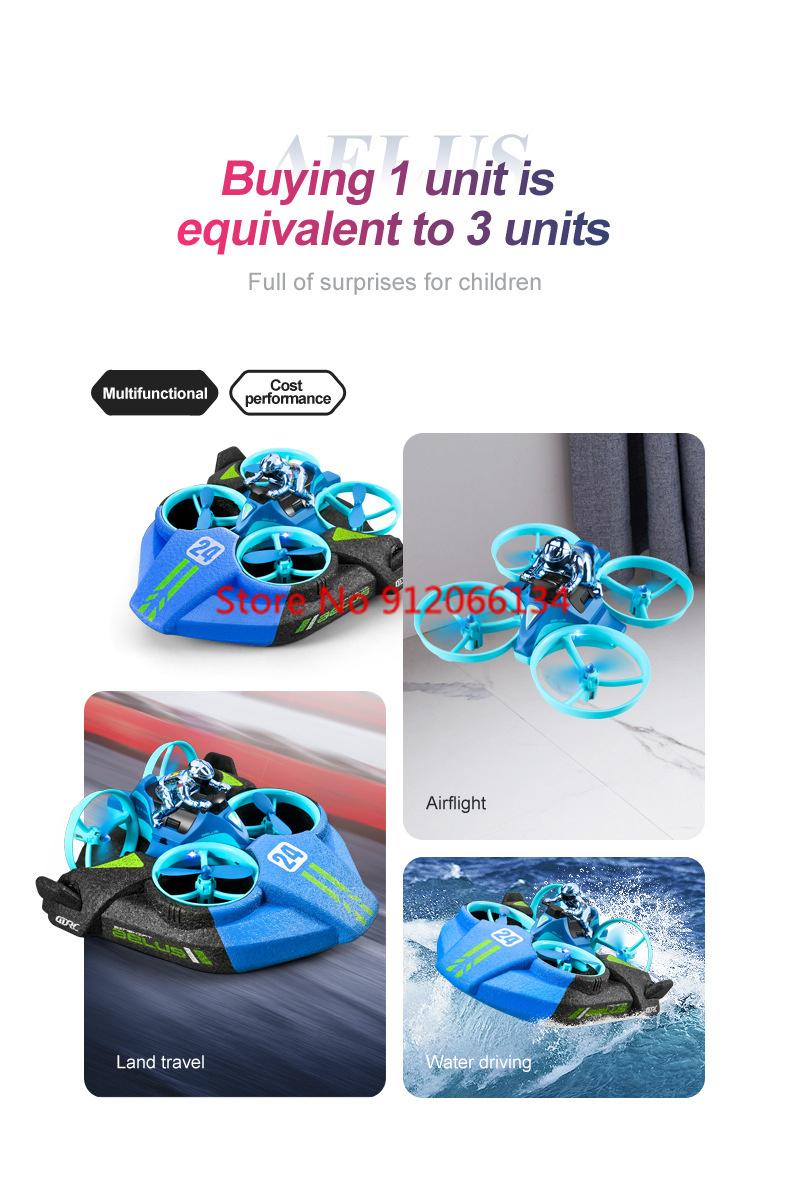 2.4G RC Plane Car Boat 3 In 1  - Drone Rc Game review and price