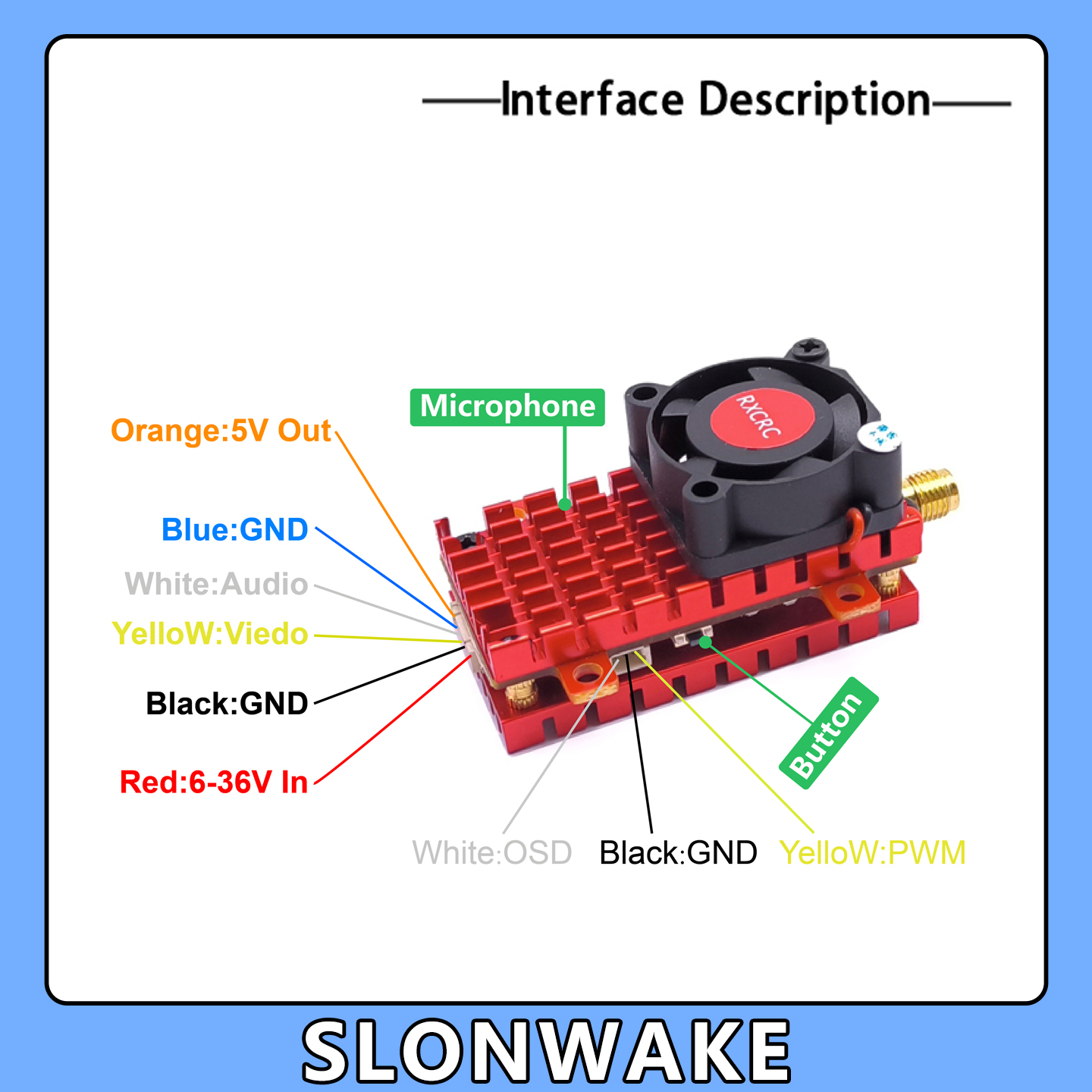 SLONWAKE 5.8G 2W VTX FPV 1800T - Drone Z review and price