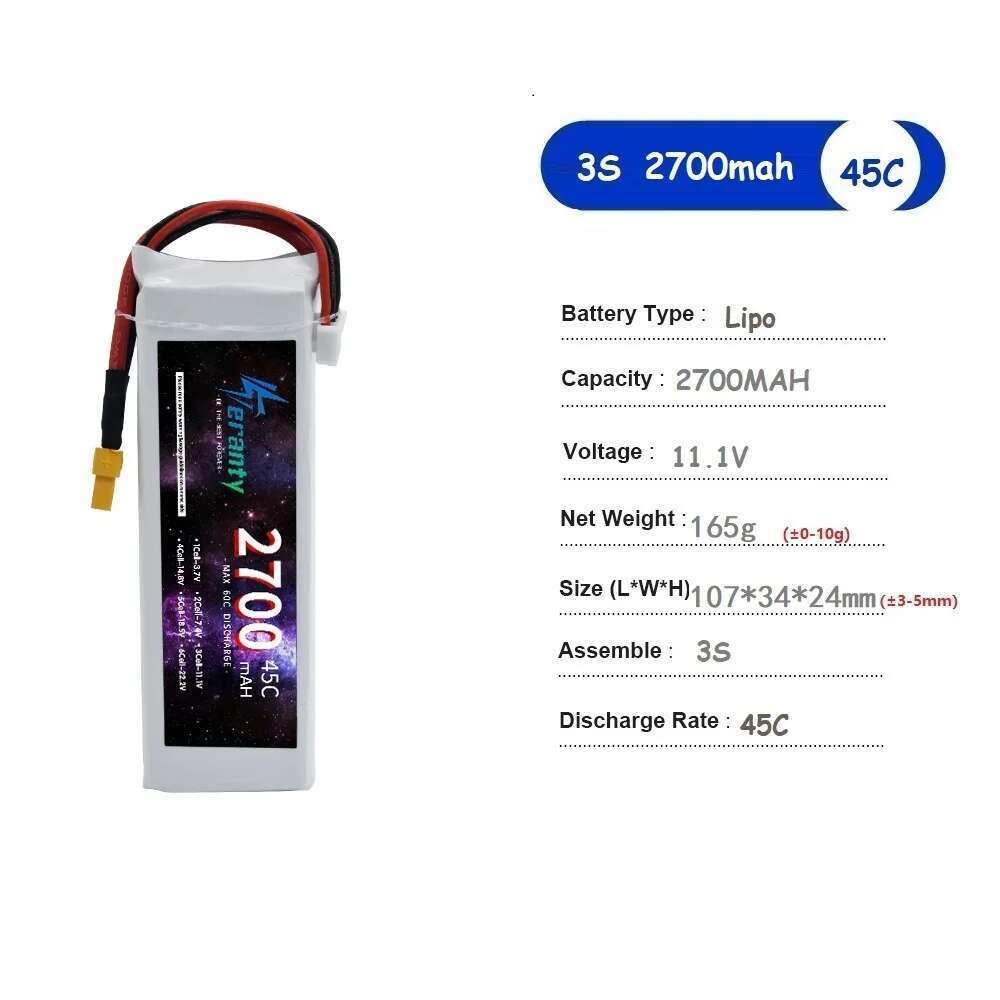 TERANTY 2700 MAH 45C 3S batter - Drone Avion Rc review and price
